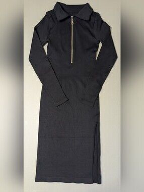 OQQ black dress, zip front, size small